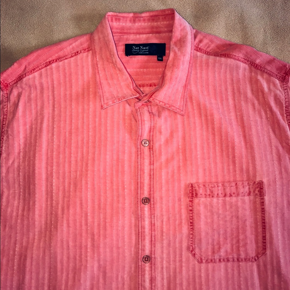 Nat Nast Short Sleeve Shirt XXL 70%silk/30%cotton